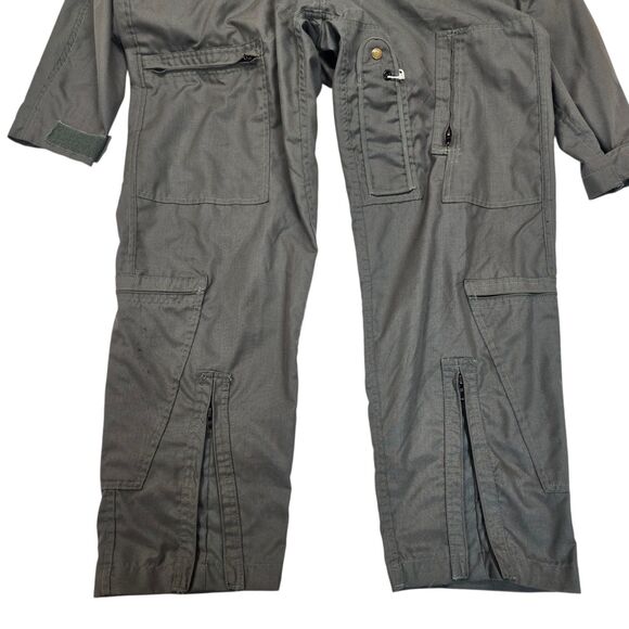 90's MILITARY FLYER'S SUMMER COVERALLS FLIGHT SUIT SIZE 44L Fire Resistant - Picture 13 of 16